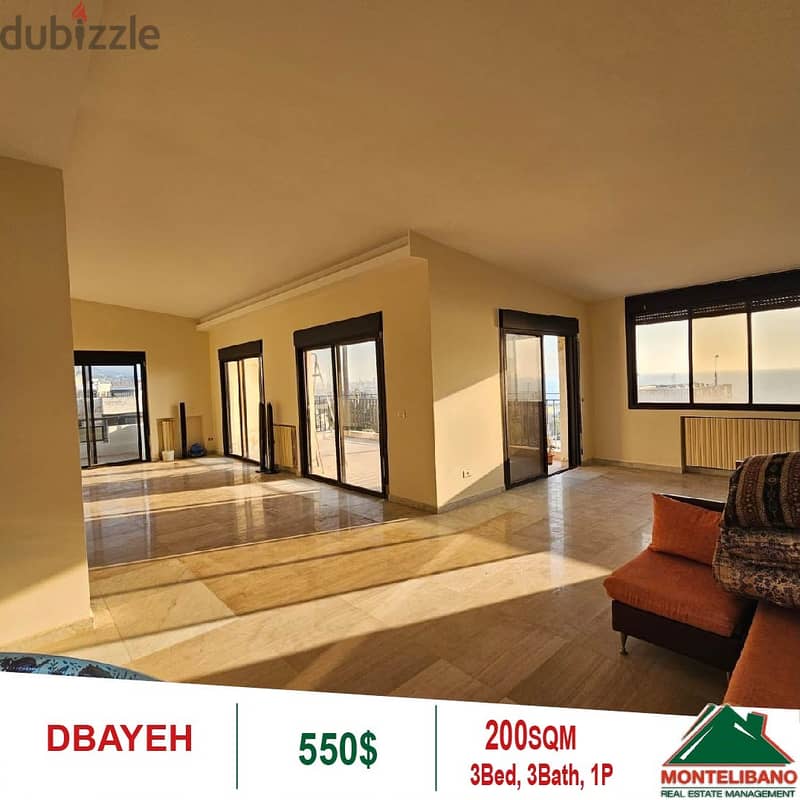 550$!! Open View Apartment for rent located in Dbayeh 1