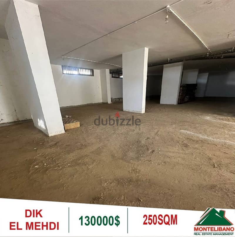 130000$!! Depot for sale located in Dik El Mehdi 1