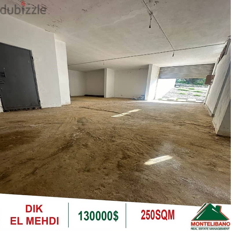 130000$!! Depot for sale located in Dik El Mehdi 2