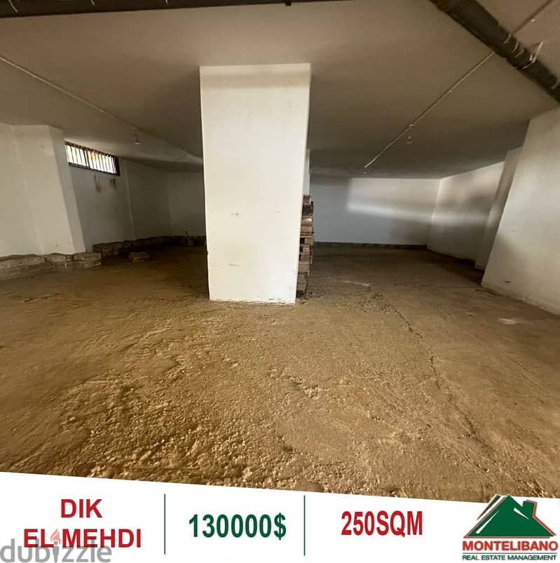 130000$!! Depot for sale located in Dik El Mehdi 3