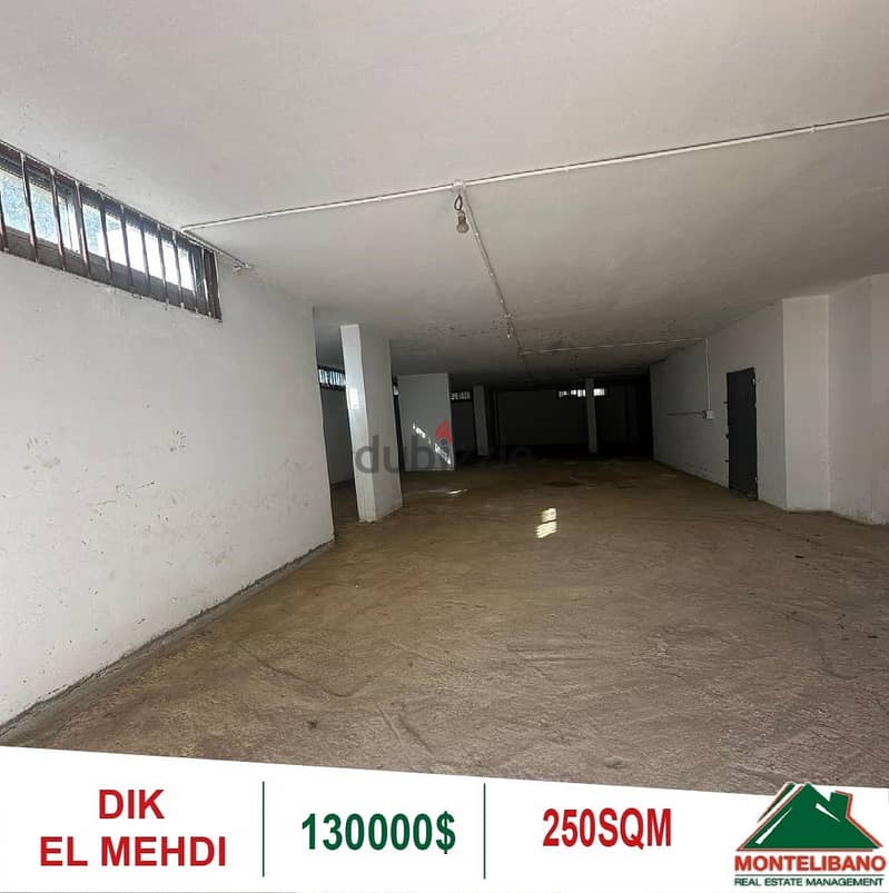 130000$!! Depot for sale located in Dik El Mehdi 5