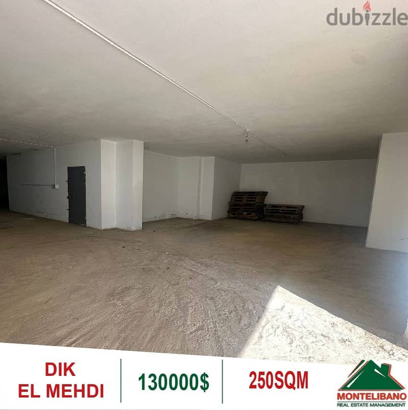 130000$!! Depot for sale located in Dik El Mehdi 6