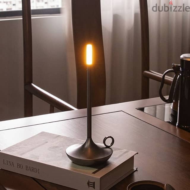 Candle Table Lamp, Modern Iron USB Desk Lamp, Cozy Glow 0