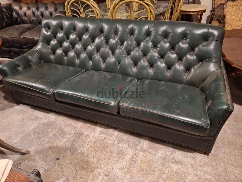 sofa chesterfield genuine leather original 1