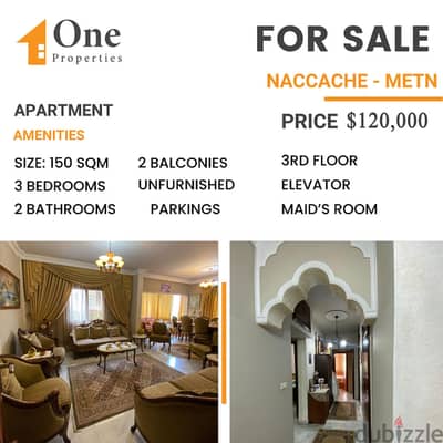 SPACIOUS Apartment for SALE,in NACCACHE / METN.