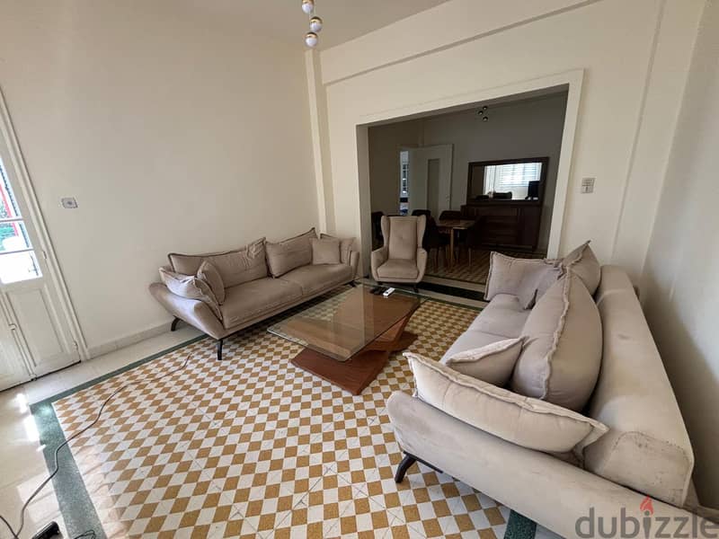 L15618-Vintage 2-Bedroom Furnished Apartment For Rent In Badaro 2