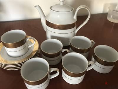 14 pcs Tea set English porcelain gold plated