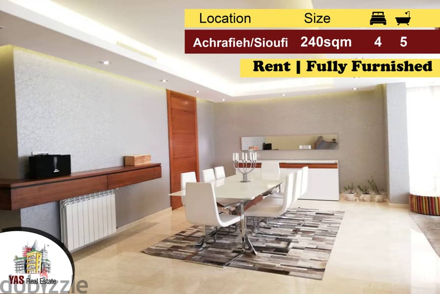 Achrafieh/Sioufi 240m2 | High End | Rent | Furnished | AA | 0