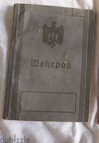 German Nazi passport for Solider in WW2 Original and Genuine 0