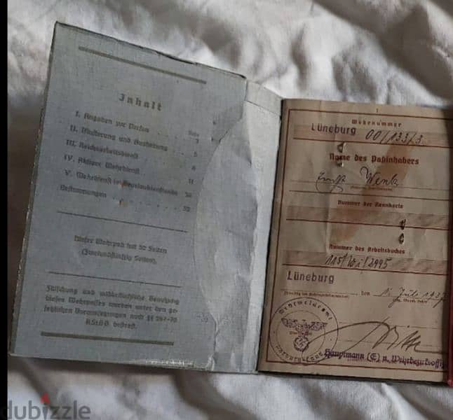 German Nazi passport for Solider in WW2 Original and Genuine 2