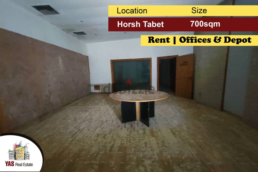 Horsh Tabet 700m2 | Depot & offices | Rent | Prime Location | AA | 0