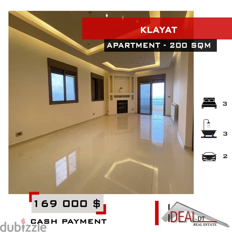 Apartment for sale in Klayaat 200 sqm REF#NW56403 0