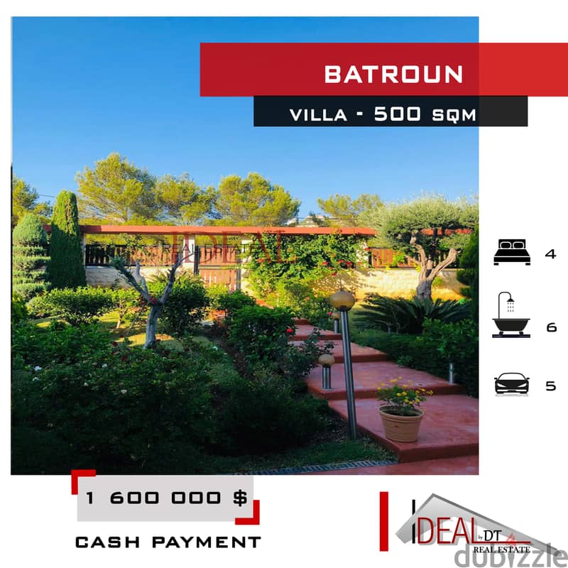 Fully furnished villa for sale in batroun 500 SQM REF#JH17038 0