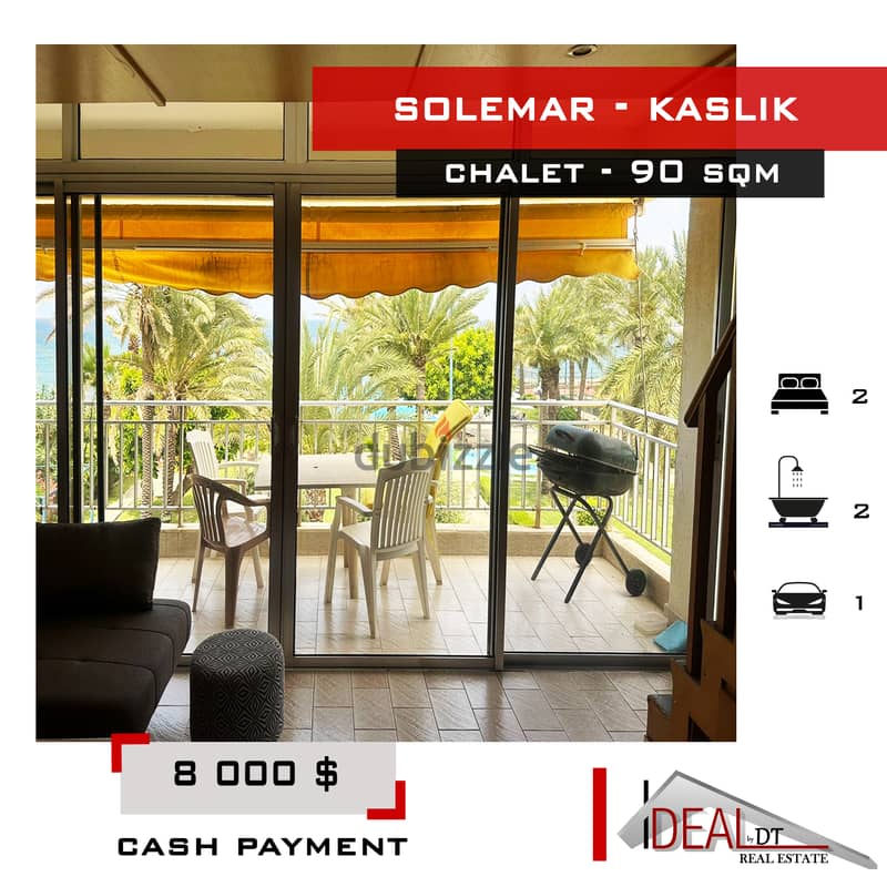 Chalet for rent in Kaslik Solemar 90 SQM ref#kz256 0