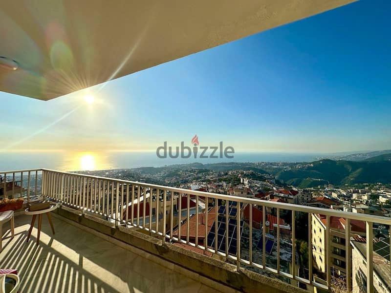 200 SQM Furnished Apartment in Elissar, Metn with Panoramic Sea View 0