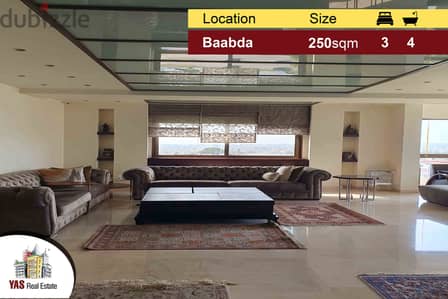 Baabda 250m2 | Upgraded | Super Prime Location | Decorated | PA |