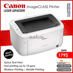 Canon Imageclass Laser LBP6030W | Black Printing | Wireless Printer