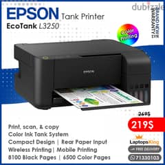 Epson Ecotank L3250 | Color Printing | 3in1 Wireless Tank Printer