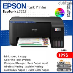 Epson Ecotank L3252 | Color Printing | 3in1 Wireless Tank Printer