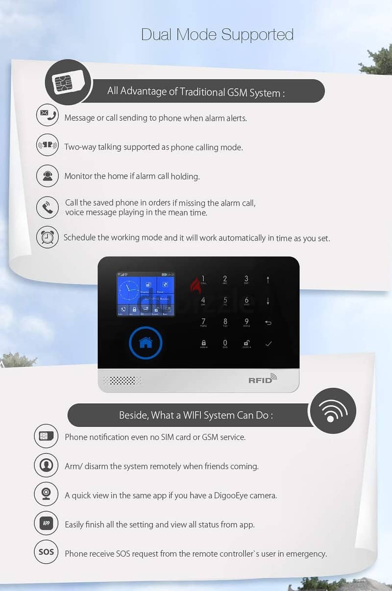 ALARM SYSTEM KIT WIFI AND GSM 4G HOME - جهاز انذار لاسلكي  76540587 2