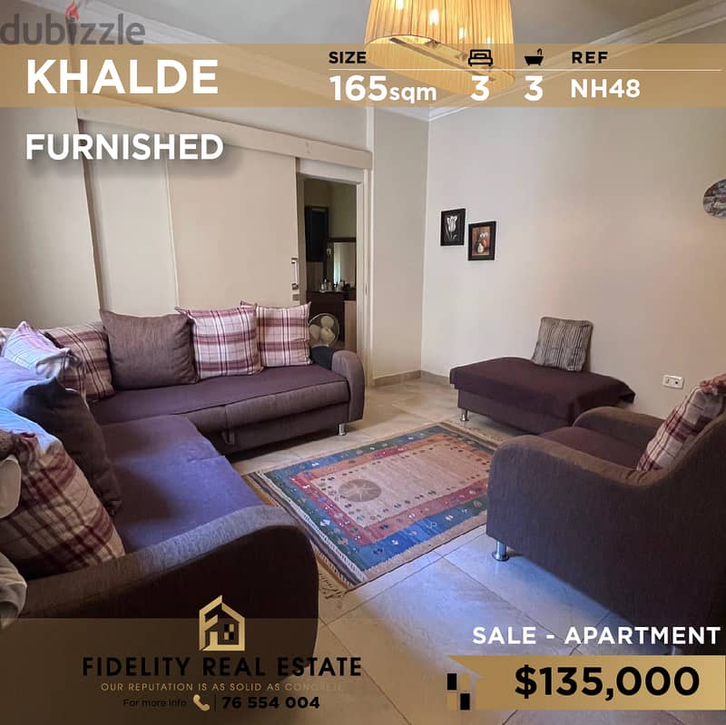 Apartment for sale in Khaldeh furnished NH48 0