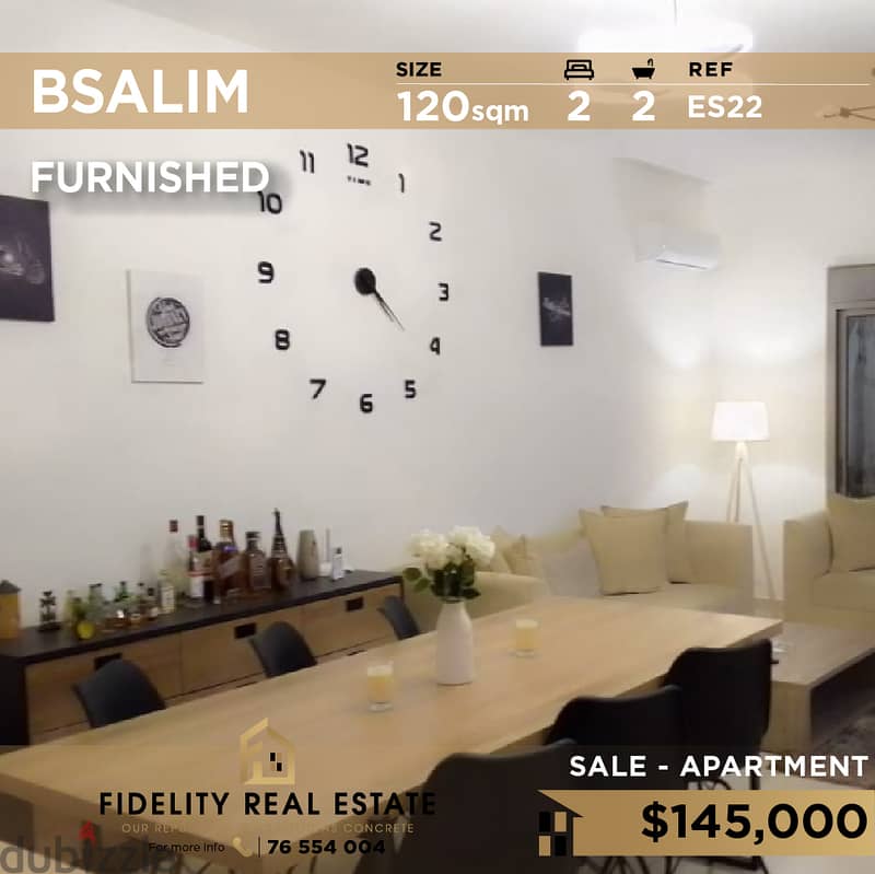 Apartment for sale in Bsalim - Furnished ES22 0