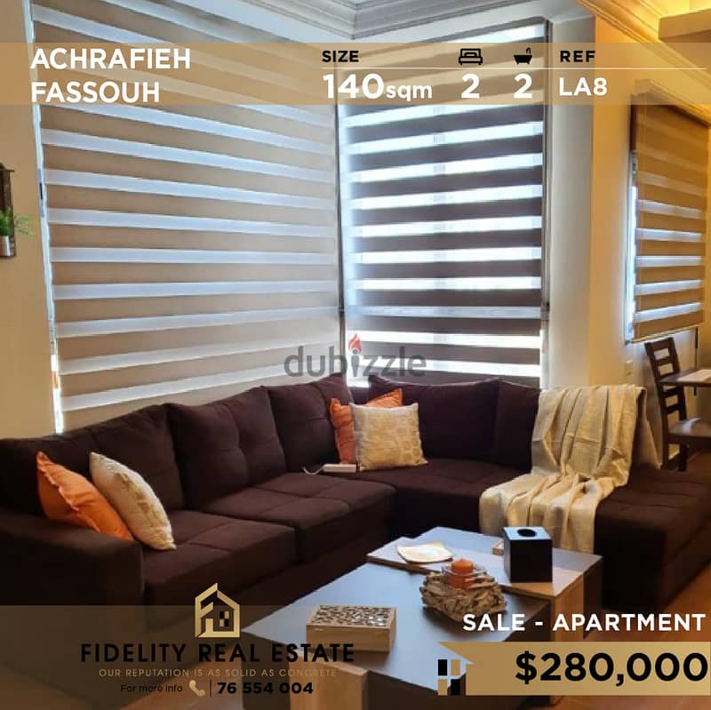 Apartment for sale in Achrafieh Fassouh LA8 0