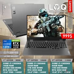 LENOVO LOQ 15IRX9 CORE i7-13650HX RTX 3050 144HZ 15.6" GAMING LAPTOP 0