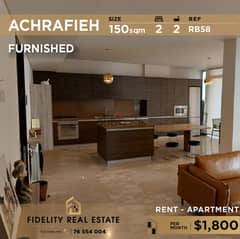 Apartment for rent in Achrafieh furnished RB58 0