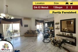 Dik El Mehdi 130m2 | Partly Furnished |Well Maintained|Quiet Street|NE 0