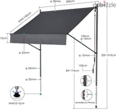 balcony awning grey color