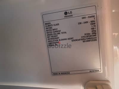 LG inverter freezer