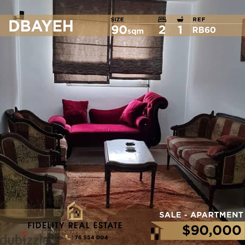 Apartment for sale in Dbayeh RB60 0