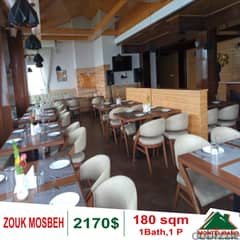 Restaurant for rent in Zouk Mosbeh!!