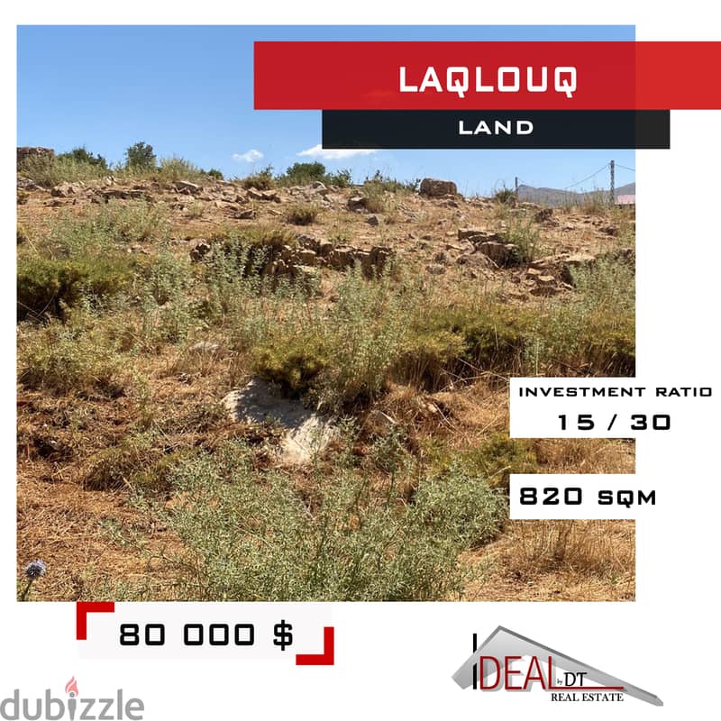 Land for sale in Laqlouq 820 SQM  أرض للبيع في اللقلوق REF#CD1096 0