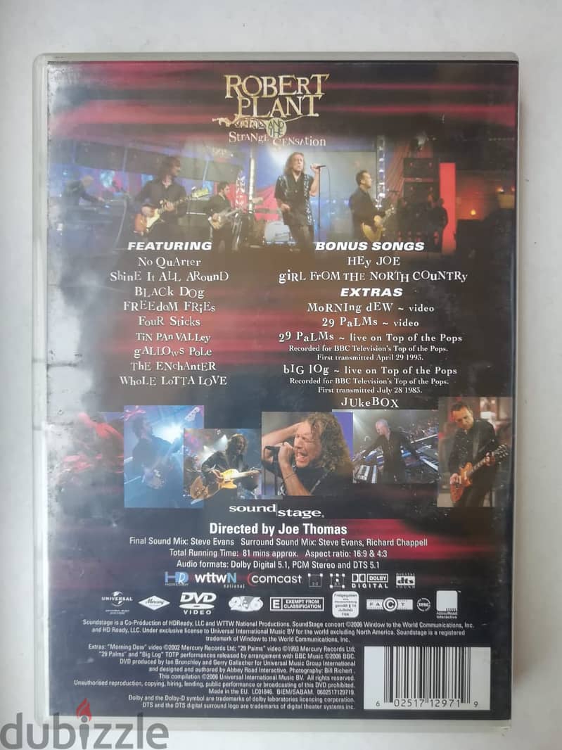 Robert Plant (Led zeppelin LS) & the strange sensation original DVD 2