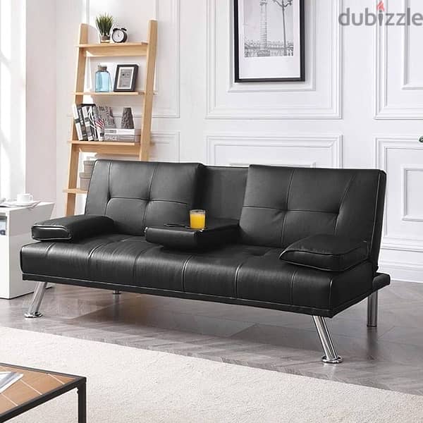 new sofa bed black leather made in Germany 1