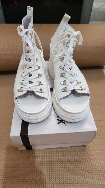 Bronx chunky hiker sandals in white leather 39 (40) 5