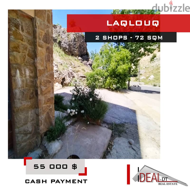 2 shops for sale in LAQLOUQ  72 SQM REF#CD1063 0