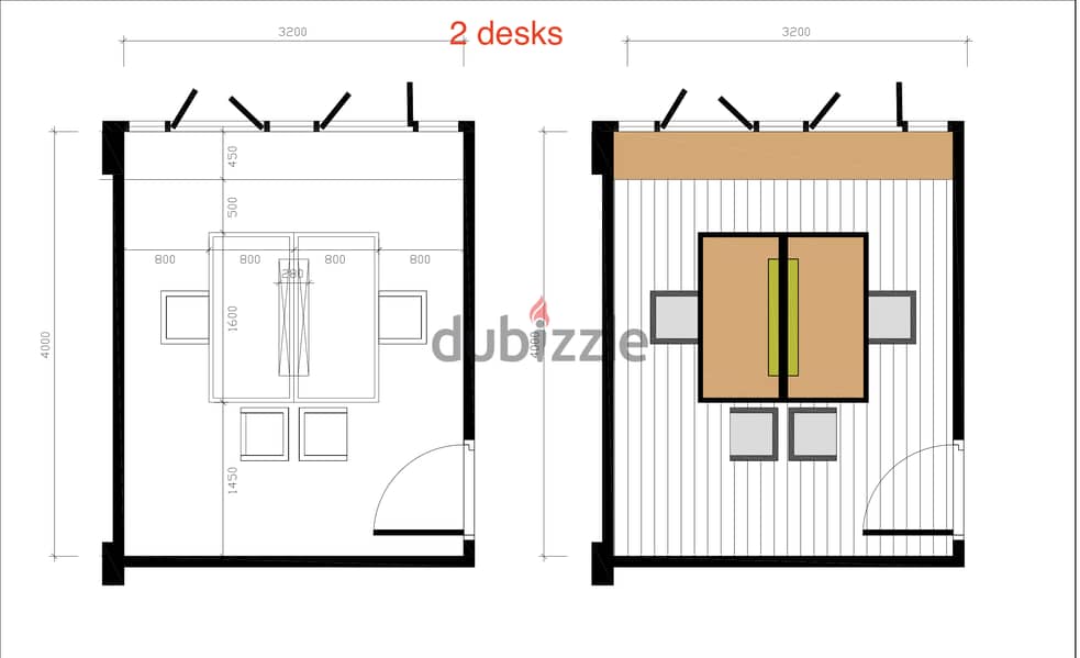 6 office desks 1xTshaped/2xdesks/1xconference room/1board for sale 4