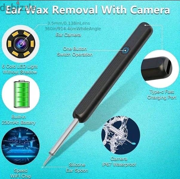 endoscope/ otoscope  كاميرا فحص  وتنظيف شمع الاذن 3