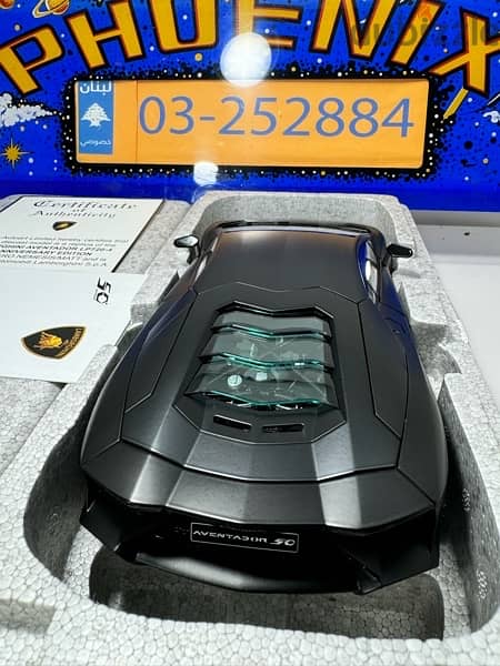 1/18 RARE diecast Autoart Signature  LP720-4 50° Anniversary BLACK 6