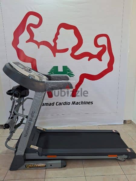 National Matic Treadmil 2HP with Fat Burn Vibration and Apps Holder 3