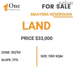 LAND FOR SALE in MAAYSRA/KESEROUAN.