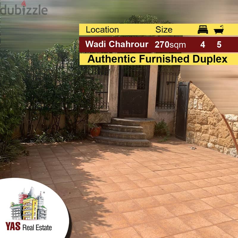 Wadi Chahrour 270m2 | Premium | Furnished Triplex | Authentic | PA | 0