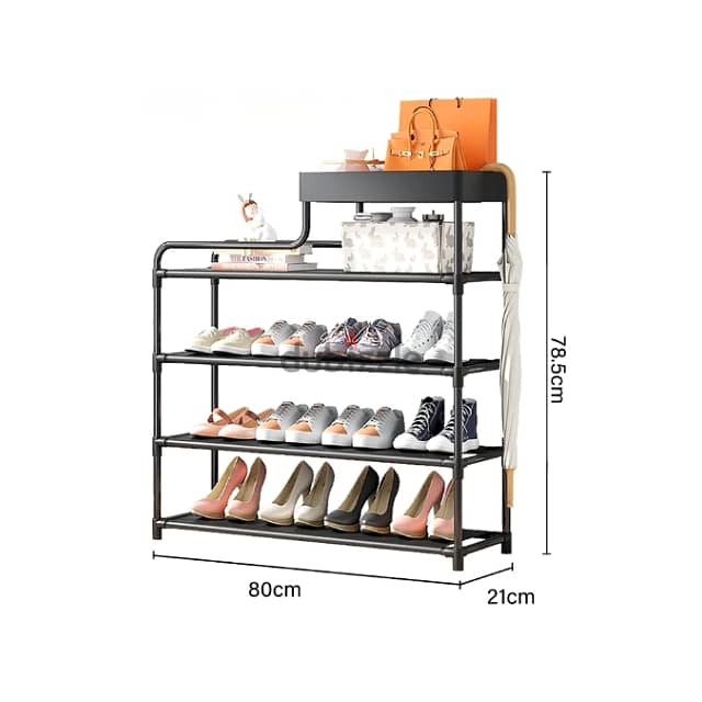 4-Layer Shoe Organizer, Shoe Stand with Top Storage Box 6