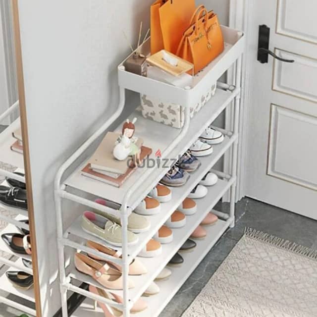 4-Layer Shoe Organizer, Shoe Stand with Top Storage Box 7