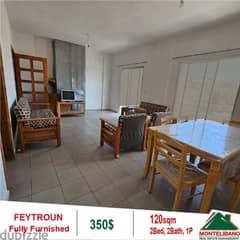 350$ !! Fully Furnished Apartment for Rent located in Feytroun!!