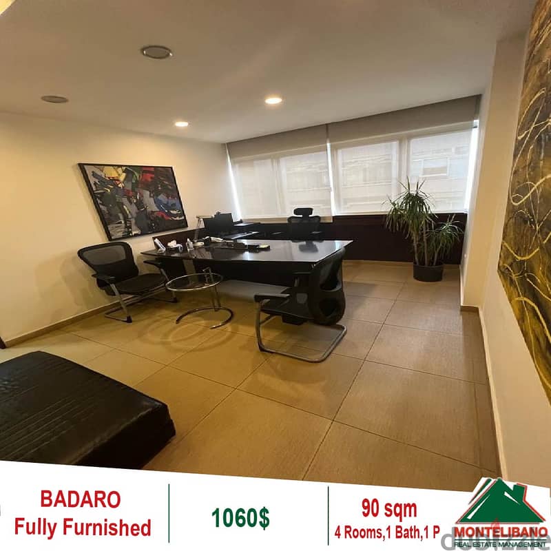 1060$!! Fully Furnished Office for rent located in Badaro 1