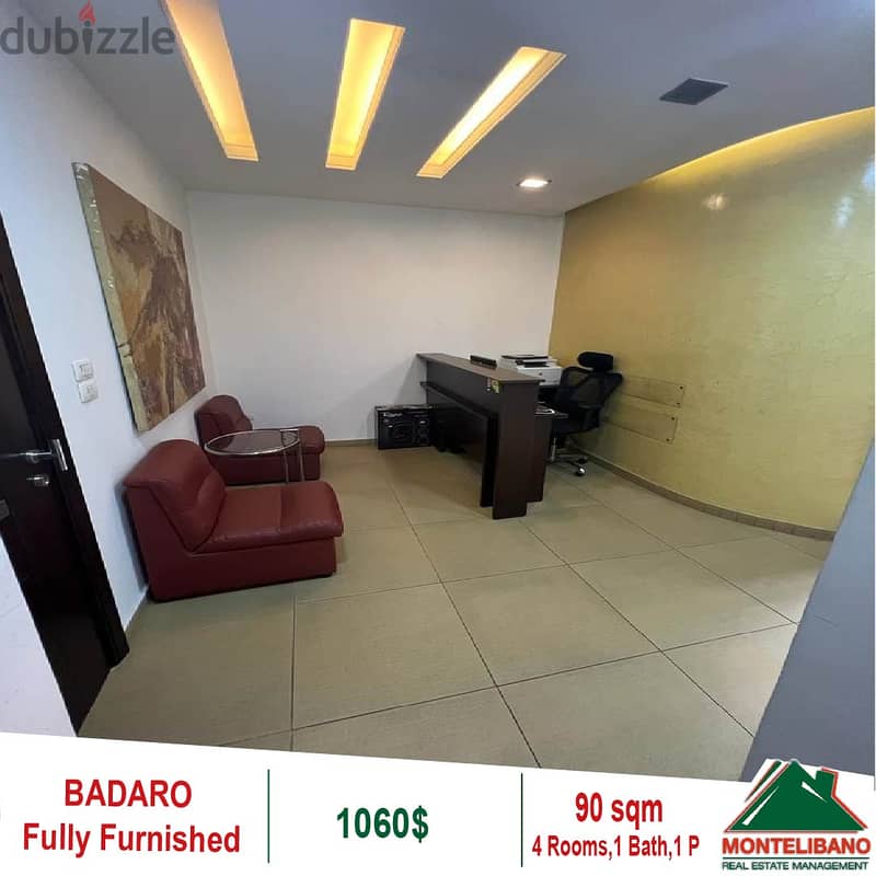 1060$!! Fully Furnished Office for rent located in Badaro 2